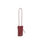 Sac bandoulière en cuir Clover bordeaux - 14 x 21 x 3,5 cm