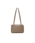 Saige Schultertasche aus taupefarbenem Leder - 26 x 18 x 7,5 cm