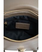 Saige Schultertasche aus taupefarbenem Leder - 26 x 18 x 7,5 cm