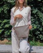 Borsa a tracolla Aven in pelle taupe - 31 x 22 x 15,5 cm