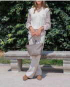 Borsa a tracolla Aven in pelle taupe - 31 x 22 x 15,5 cm