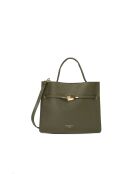 Sac à main en cuir Freda vert olive - 33 x 27 x 2 cm