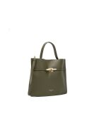 Sac à main en cuir Freda vert olive - 33 x 27 x 2 cm