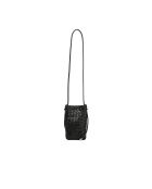Sac bandoulière en cuir Clover noir - 14 x 21 x 3,5 cm