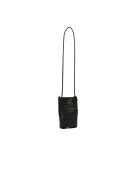 Sac bandoulière en cuir Clover noir - 14 x 21 x 3,5 cm