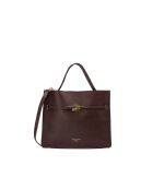 Freda bordeauxrode leren handtas - 33 x 27 x 2 cm