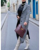 Freda bordeauxrode leren handtas - 33 x 27 x 2 cm