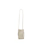 Sac bandoulière en cuir Clover blanc cassé - 14 x 21 x 3,5 cm
