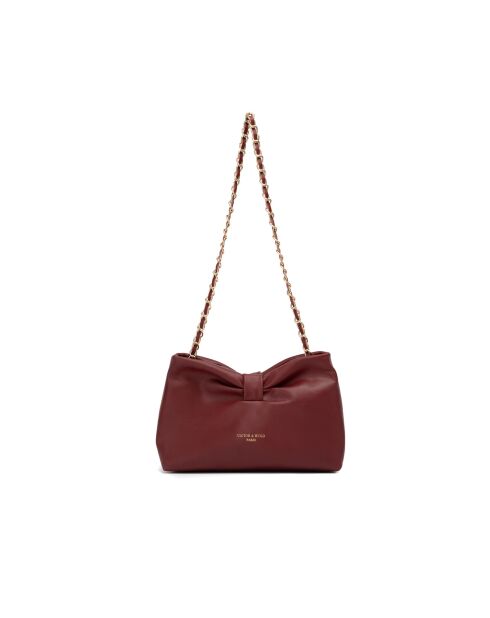 Borsa a tracolla Oren in pelle bordeaux - 26 x 17,5 x 10 cm