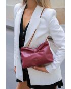 Borsa a tracolla Oren in pelle bordeaux - 26 x 17,5 x 10 cm