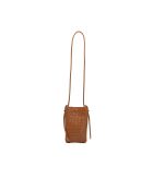 Sac bandoulière en cuir Clover camel - 14 x 21 x 3,5 cm