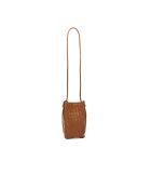 Sac bandoulière en cuir Clover camel - 14 x 21 x 3,5 cm