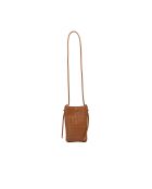 Sac bandoulière en cuir Clover camel - 14 x 21 x 3,5 cm