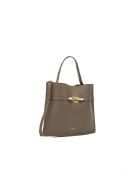 Bolso Freda de piel color topo - 33 x 27 x 2 cm
