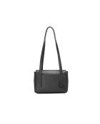 Saige zwarte leren schoudertas - 26 x 18 x 7,5 cm