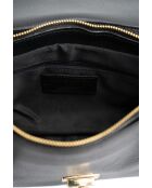 Saige zwarte leren schoudertas - 26 x 18 x 7,5 cm