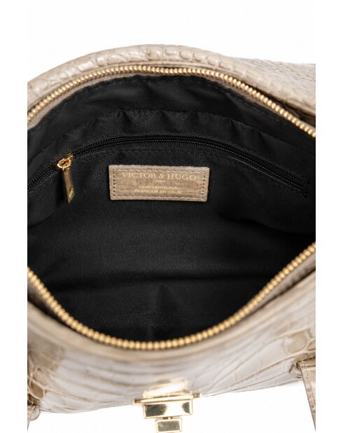 Borsa a tracolla in pelle beige scarlatta - 26 x 18 x 7,5 cm