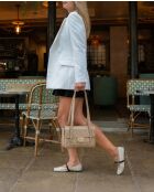 Borsa a tracolla in pelle beige scarlatta - 26 x 18 x 7,5 cm