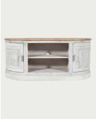 Argo - Porta TV in legno massello di mango intagliato 150 cm