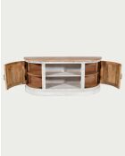 Argo - Porta TV in legno massello di mango intagliato 150 cm
