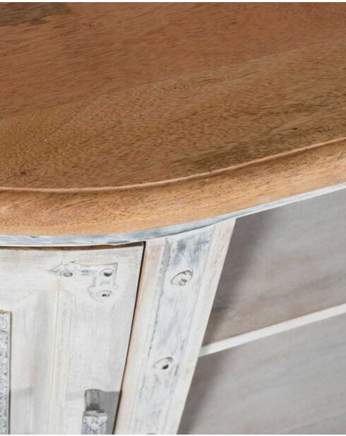 Argo - Porta TV in legno massello di mango intagliato 150 cm