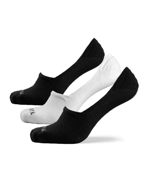 Lot de 3 paires de chaussettes en laine Invisible Merino noir/blanc