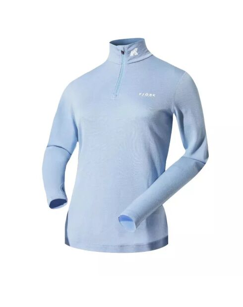Bjork Zip 210 Aletsch blauwe wollen top met eerste laag