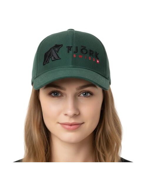 Baseballkappe mit Schweizer Logo in Khaki/Schwarz