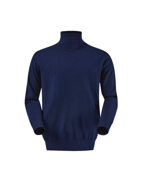 City wollen trui met rolkraag marineblauw
