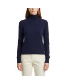 City wollen trui met rolkraag marineblauw
