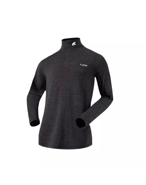 Finn Zip 210 Zinal graues Oberteil aus Wolle, erste Schicht