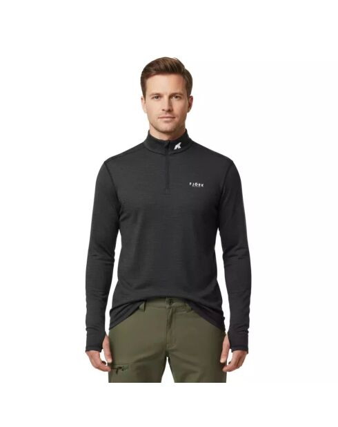 Finn Zip 210 Zinal graues Oberteil aus Wolle, erste Schicht