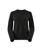 Laax City Schwarzer Wollpullover mit V-Ausschnitt