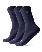 Packung mit 3 Paar marineblauen City-Wollsocken