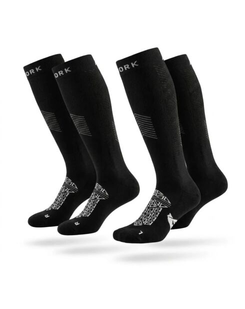 Lot de 2 paires de chaussettes de compression Compress360 noires