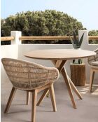 Runder Esstisch aus massivem Teakholz D110 cm 4/6 Pers. Shiraz braun - 110 x 110 x 76 cm