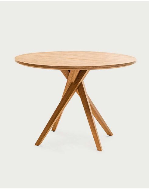 Runder Esstisch aus massivem Teakholz D110 cm 4/6 Pers. Shiraz braun - 110 x 110 x 76 cm