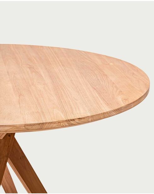 Runder Esstisch aus massivem Teakholz D110 cm 4/6 Pers. Shiraz braun - 110 x 110 x 76 cm