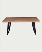 Tavolo da pranzo industriale Nova in legno massello e metallo nero - 180 x 90 x 76 cm