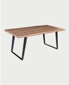 Tavolo da pranzo industriale Nova in legno massello e metallo nero - 180 x 90 x 76 cm