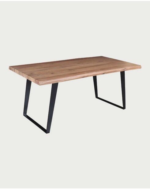 Tavolo da pranzo industriale Nova in legno massello e metallo nero - 180 x 90 x 76 cm