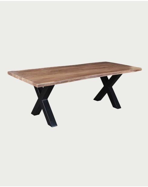 Tavolo da pranzo in legno massello di acacia e metallo Hino - 220 x 100 x 76 cm/240 x 100 x 78 cm