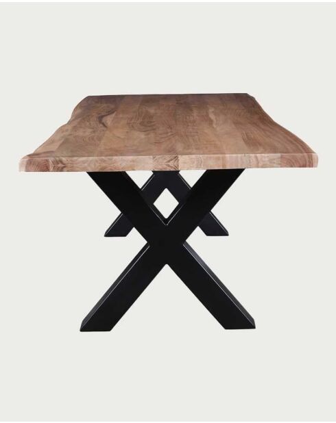 Tavolo da pranzo in legno massello di acacia e metallo Hino - 220 x 100 x 76 cm/240 x 100 x 78 cm
