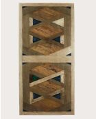 Tavolo da pranzo in legno massello di mango intarsiato L200 cm 10 pers. Bucarest marrone - 200 x 100 x 78 cm