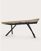 Tavolo da pranzo in legno massello di mango intarsiato L200 cm 10 pers. Bucarest marrone - 200 x 100 x 78 cm