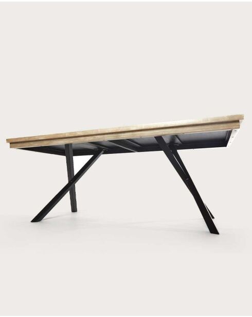 Tavolo da pranzo in legno massello di mango intarsiato L200 cm 10 pers. Bucarest marrone - 200 x 100 x 78 cm