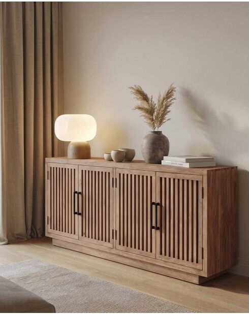 Buffet 4 portes en manguier massif Lino - 190 x 45 x 80 cm