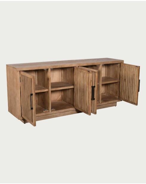 Buffet 4 portes en manguier massif Lino - 190 x 45 x 80 cm