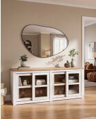 Buffet bas blanc en bois massif Oxford - 170 x 40 x 75 cm