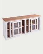 Buffet bas blanc en bois massif Oxford - 170 x 40 x 75 cm